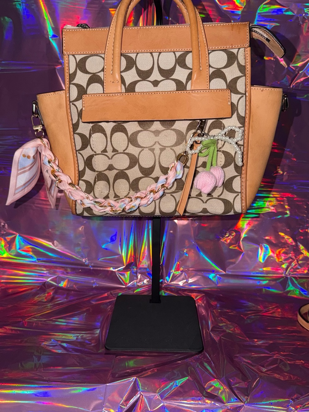 Coach Bleecker Signature Mini Riley Carryall, - Picture 2 of 8
